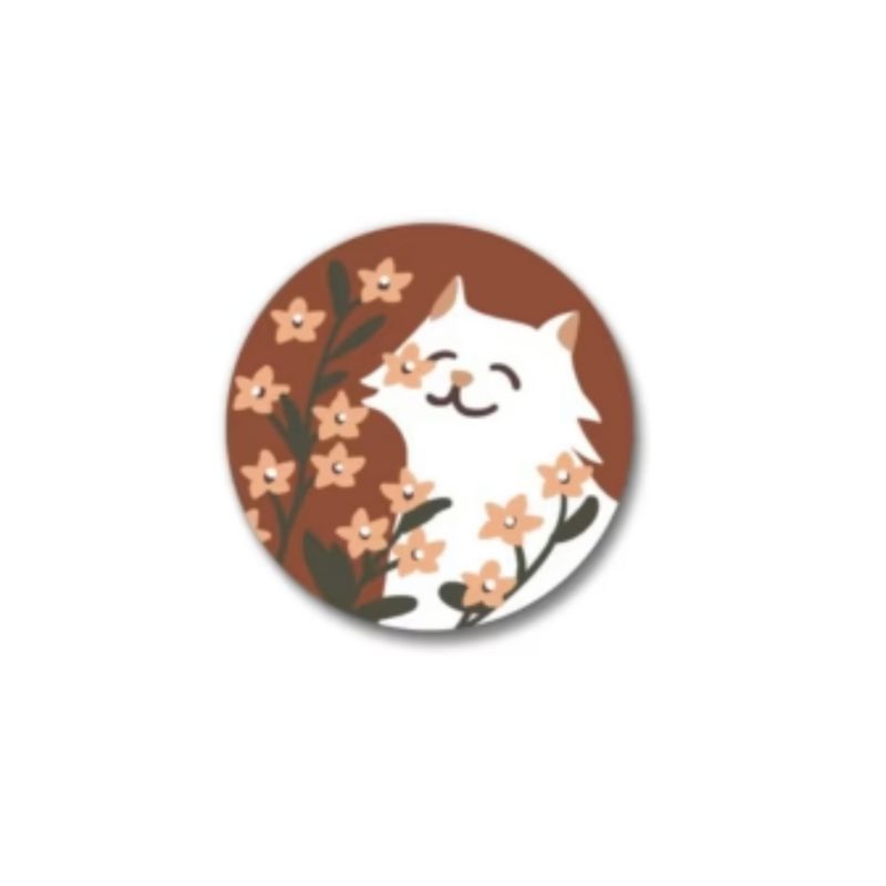 Button with  Smiling Blue Wave Waving