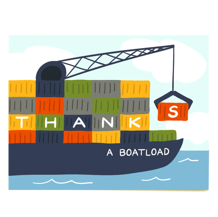 Thanks A Boatload • Thank You Card