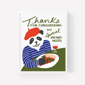 Thanks Special Diet Panda • Art Print